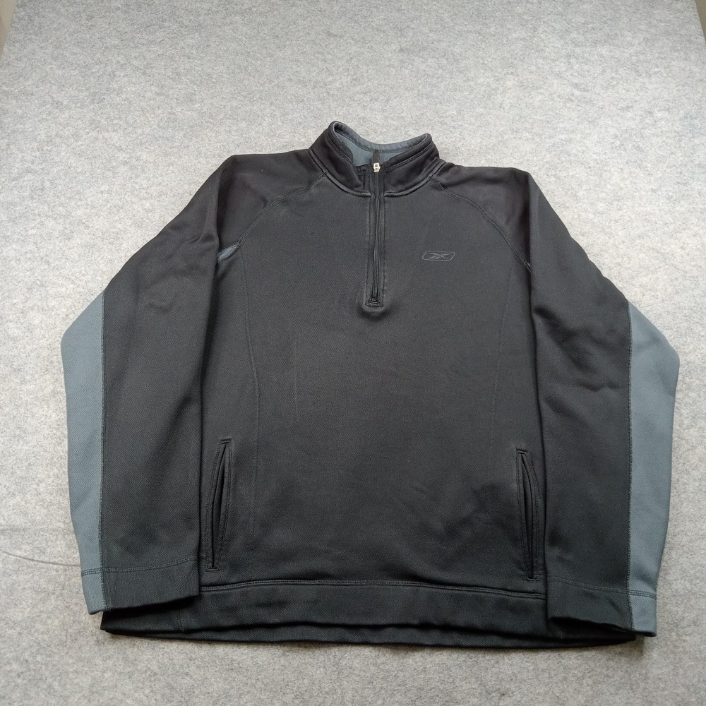 Reebok Pullover Mens 2XL Sweatshirt PlayDry 1/4 Zip Long Sleeve Athletic Gym Top